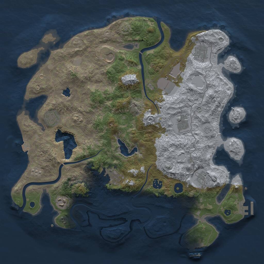 Rust Map: Procedural Map, Size: 4000, Seed: 690780, 16 Monuments