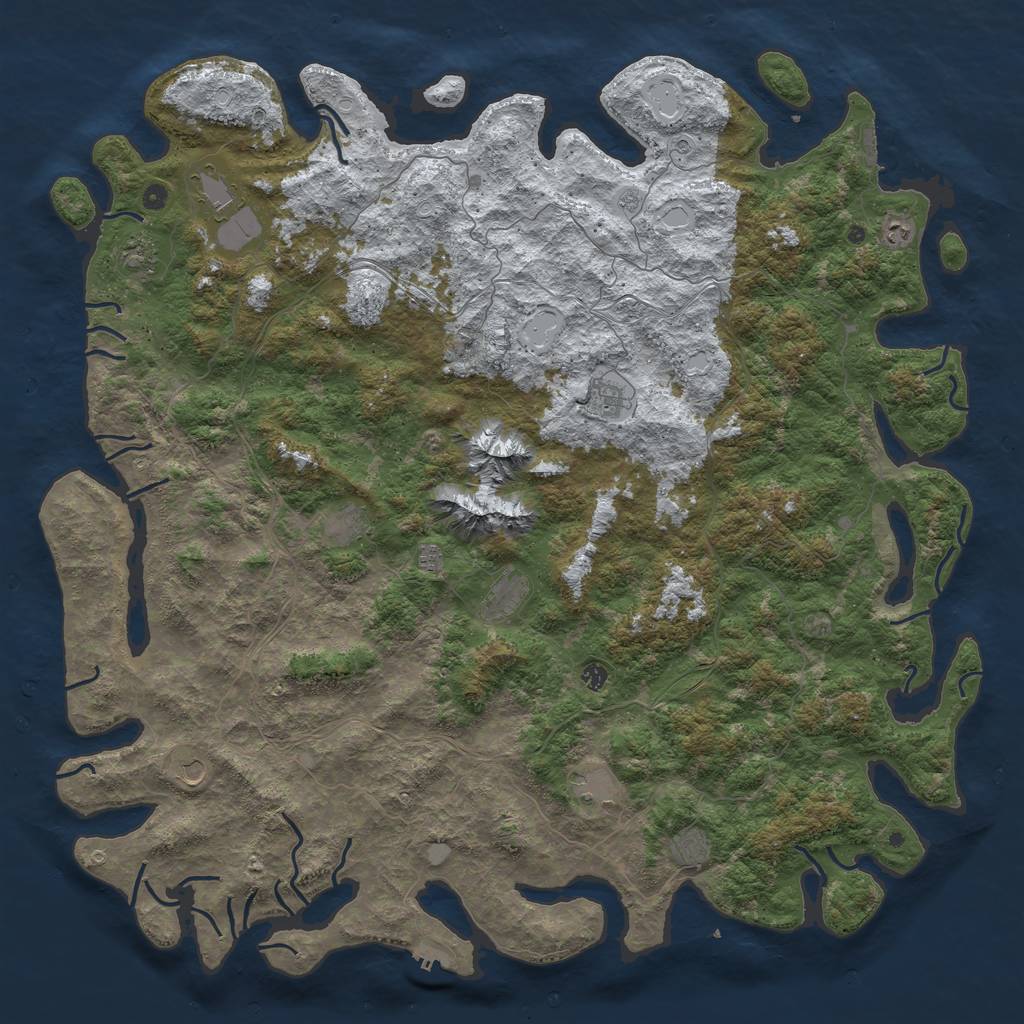 Rust Map: Procedural Map, Size: 6000, Seed: 905677045, 20 Monuments