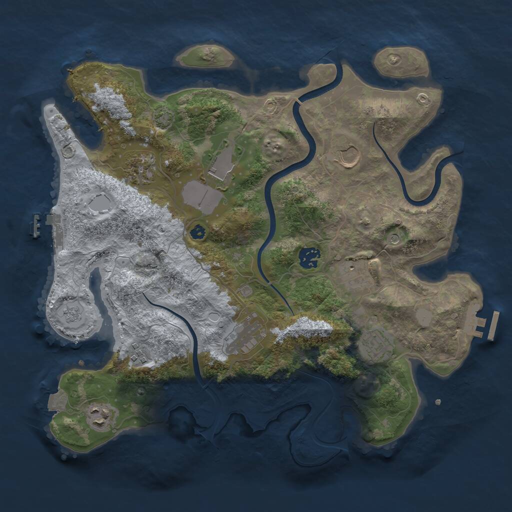 Rust Map: Procedural Map, Size: 3500, Seed: 24426, 15 Monuments