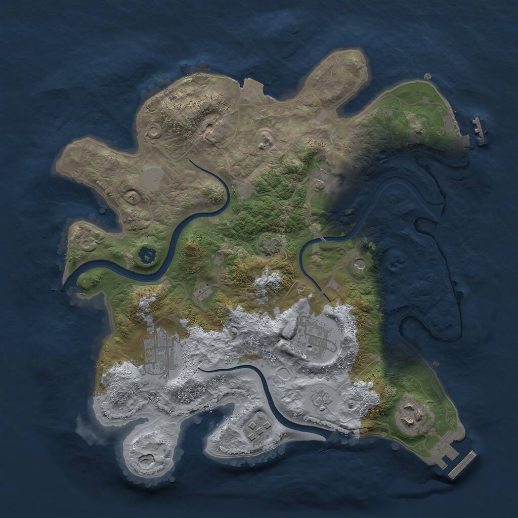 Rust Map: Procedural Map, Size: 3000, Seed: 546435, 11 Monuments