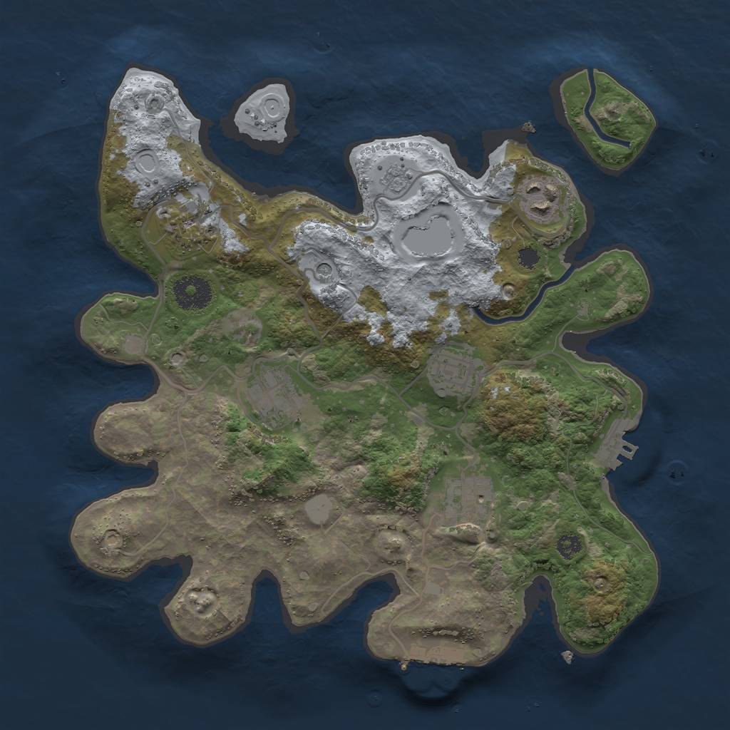 Rust Map: Procedural Map, Size: 3000, Seed: 88670520, 14 Monuments