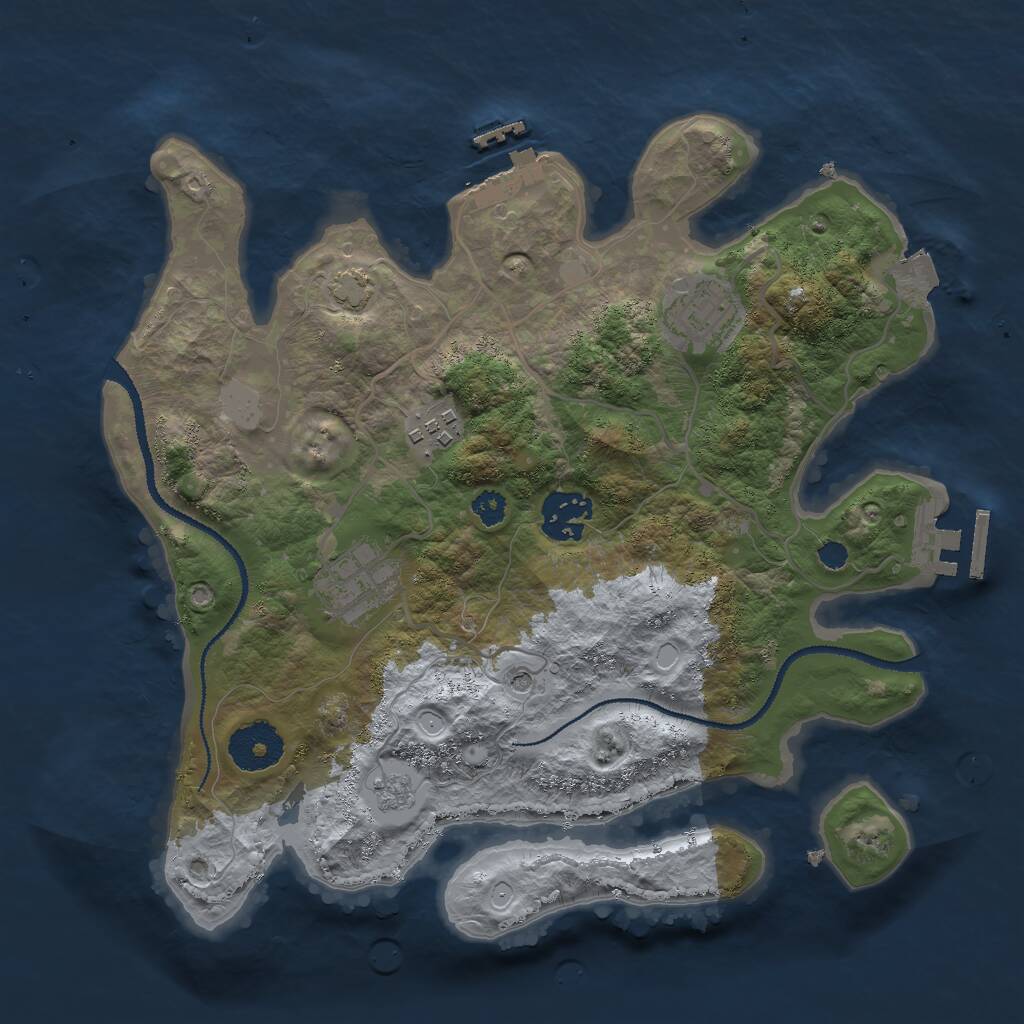 Rust Map: Procedural Map, Size: 3000, Seed: 87811714, 10 Monuments