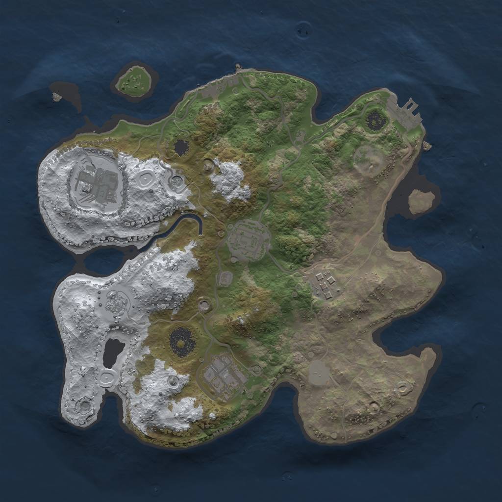 Rust Map: Procedural Map, Size: 2750, Seed: 987198, 13 Monuments