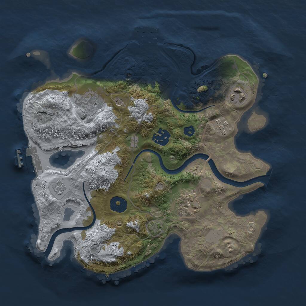 Rust Map: Procedural Map, Size: 2750, Seed: 987198, 11 Monuments
