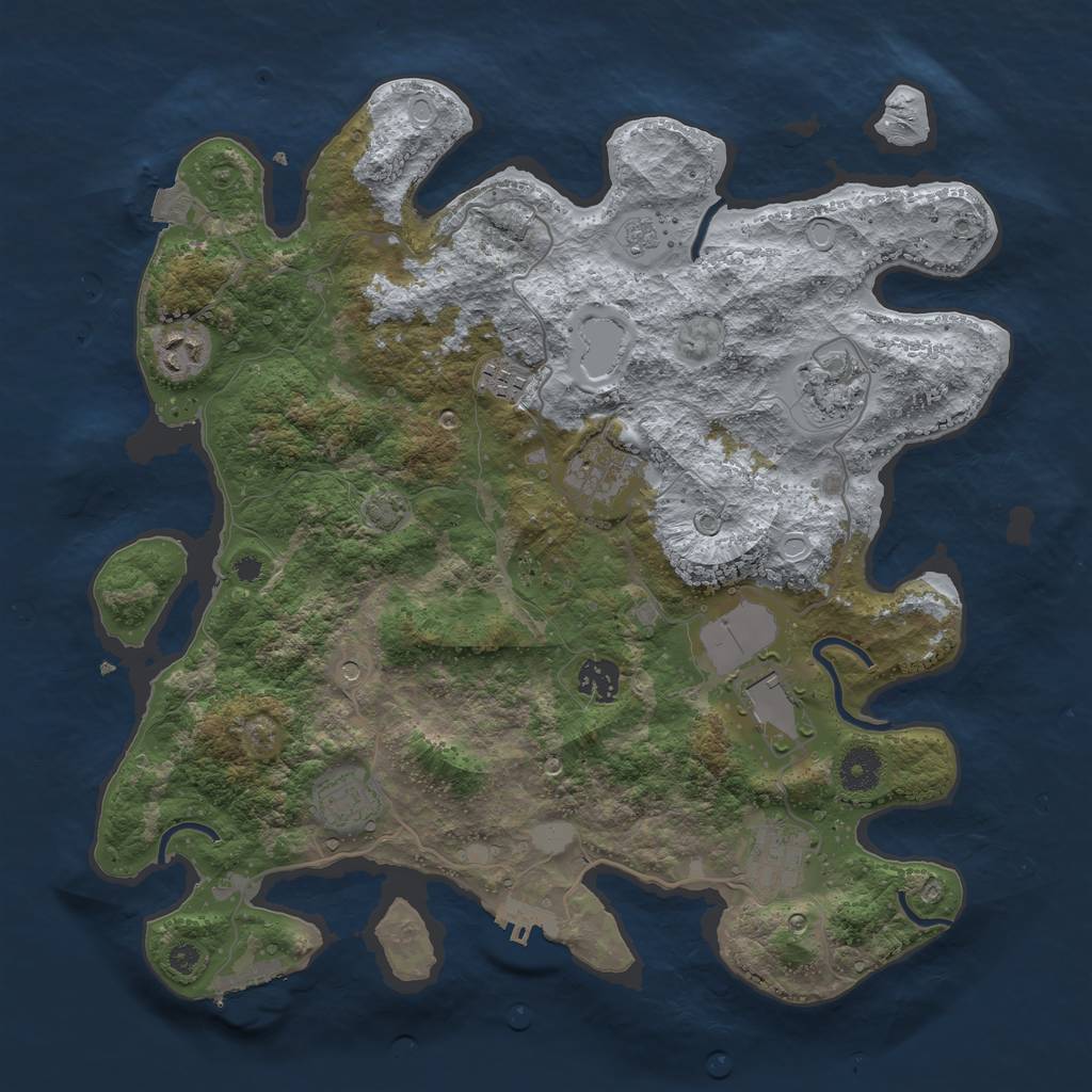 Rust Map: Procedural Map, Size: 3750, Seed: 1102021, 16 Monuments