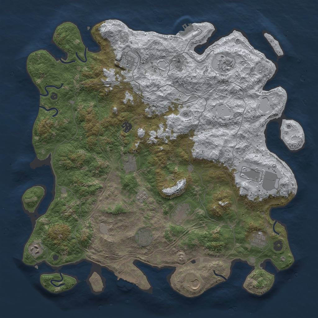Rust Map: Procedural Map, Size: 4600, Seed: 1102021, 20 Monuments