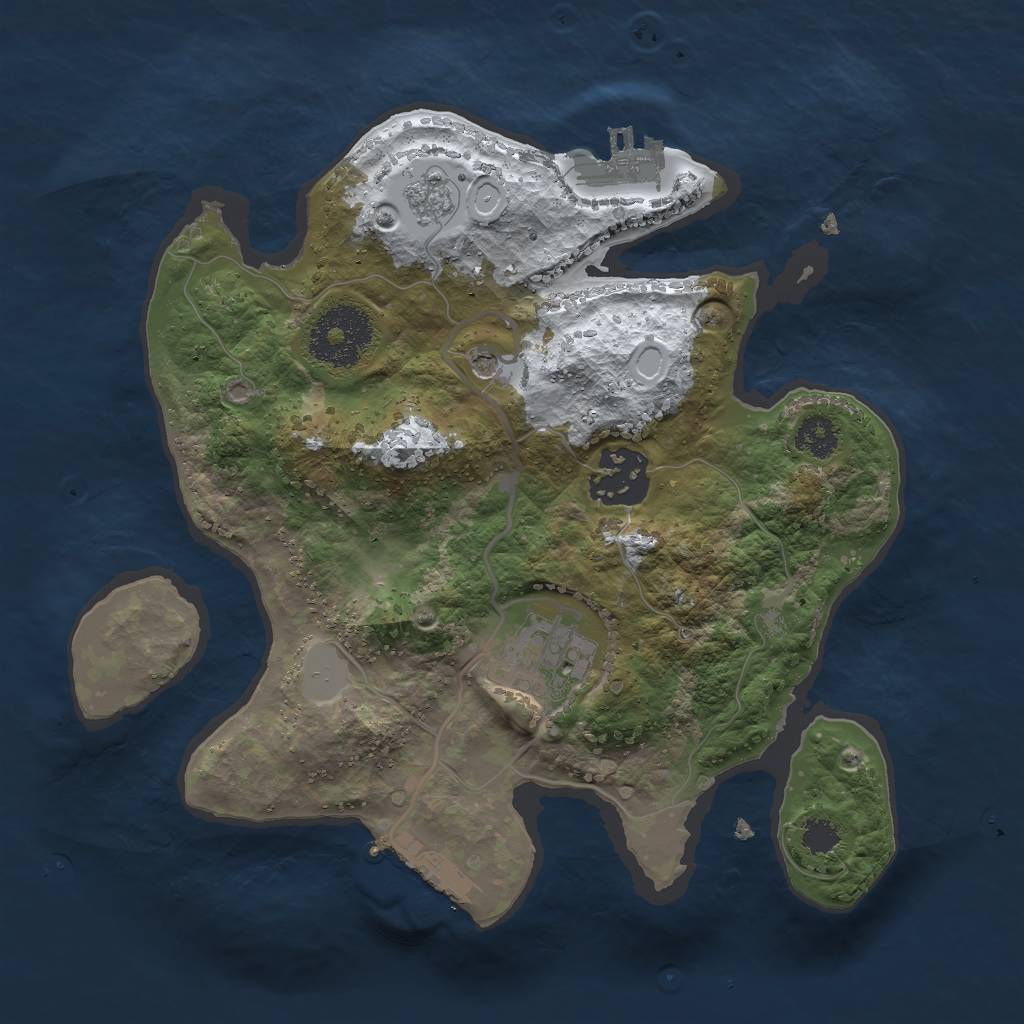 Rust Map: Procedural Map, Size: 2500, Seed: 489109, 11 Monuments