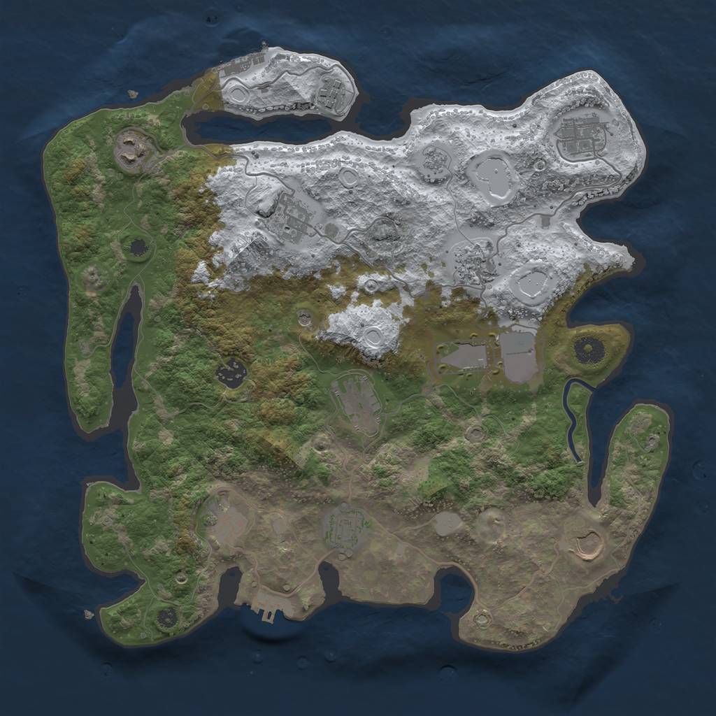 Rust Map: Procedural Map, Size: 3700, Seed: 6969420, 20 Monuments