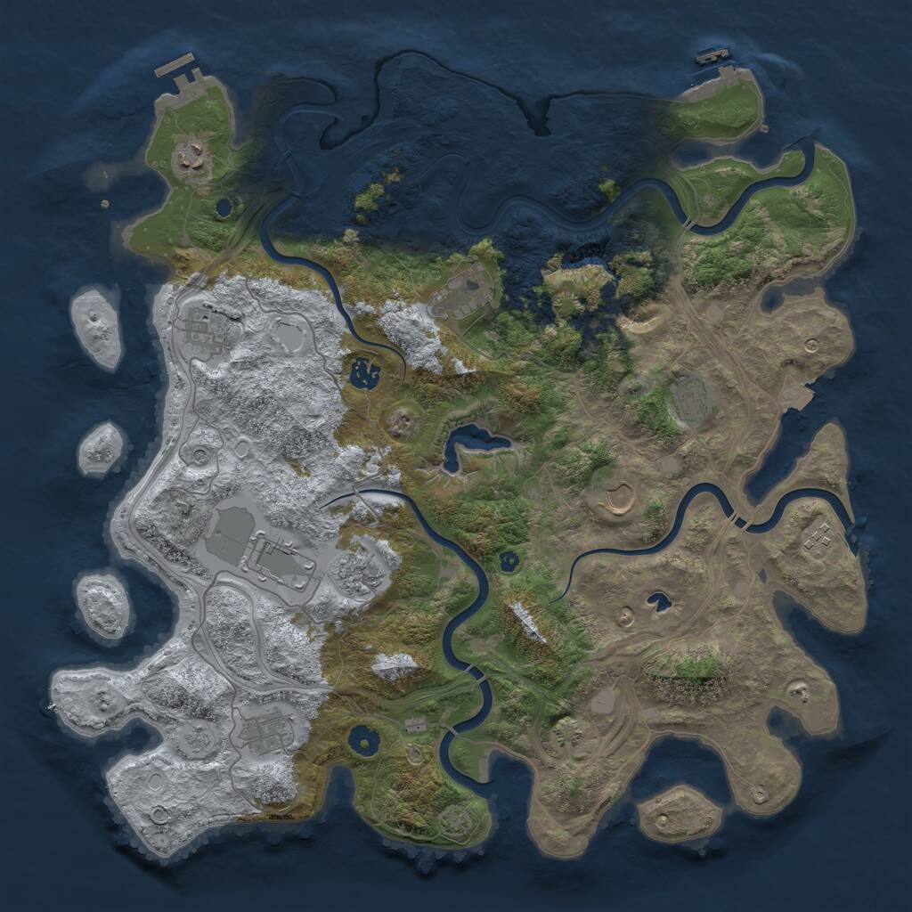 Rust Map: Procedural Map, Size: 4400, Seed: 8548995, 16 Monuments