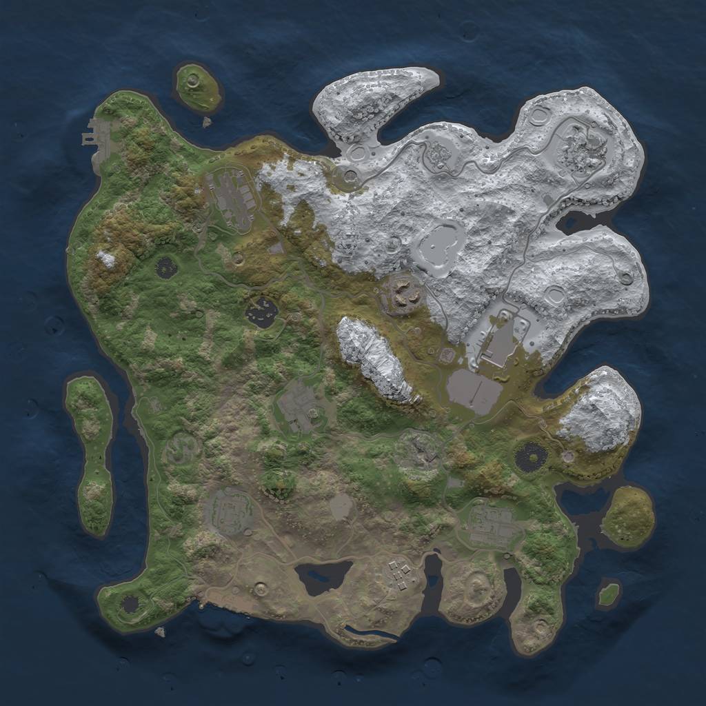 Rust Map: Procedural Map, Size: 3500, Seed: 655472905, 18 Monuments