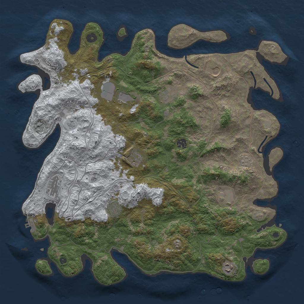 Rust Map: Procedural Map, Size: 4500, Seed: 2062551031, 18 Monuments