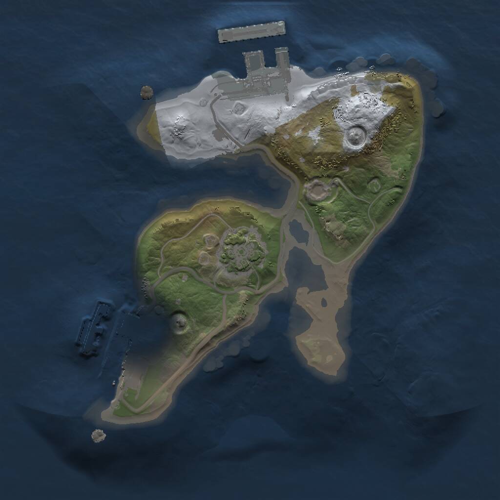 Rust Map: Procedural Map, Size: 1500, Seed: 1233565, 4 Monuments