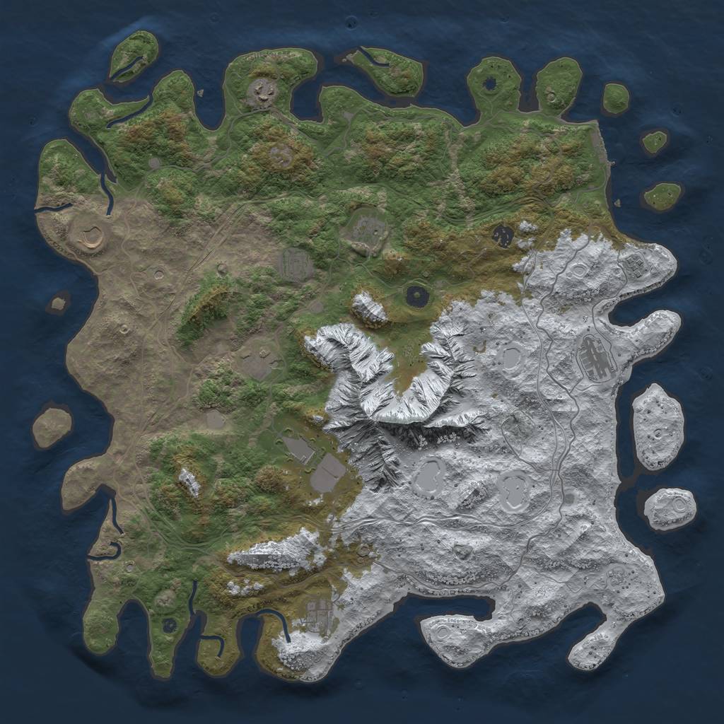 Rust Map: Procedural Map, Size: 5000, Seed: 978984865, 18 Monuments