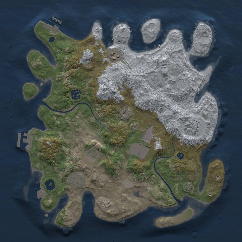 Rust Map: Procedural Map, Size: 3500, Seed: 799992, 12 Monuments