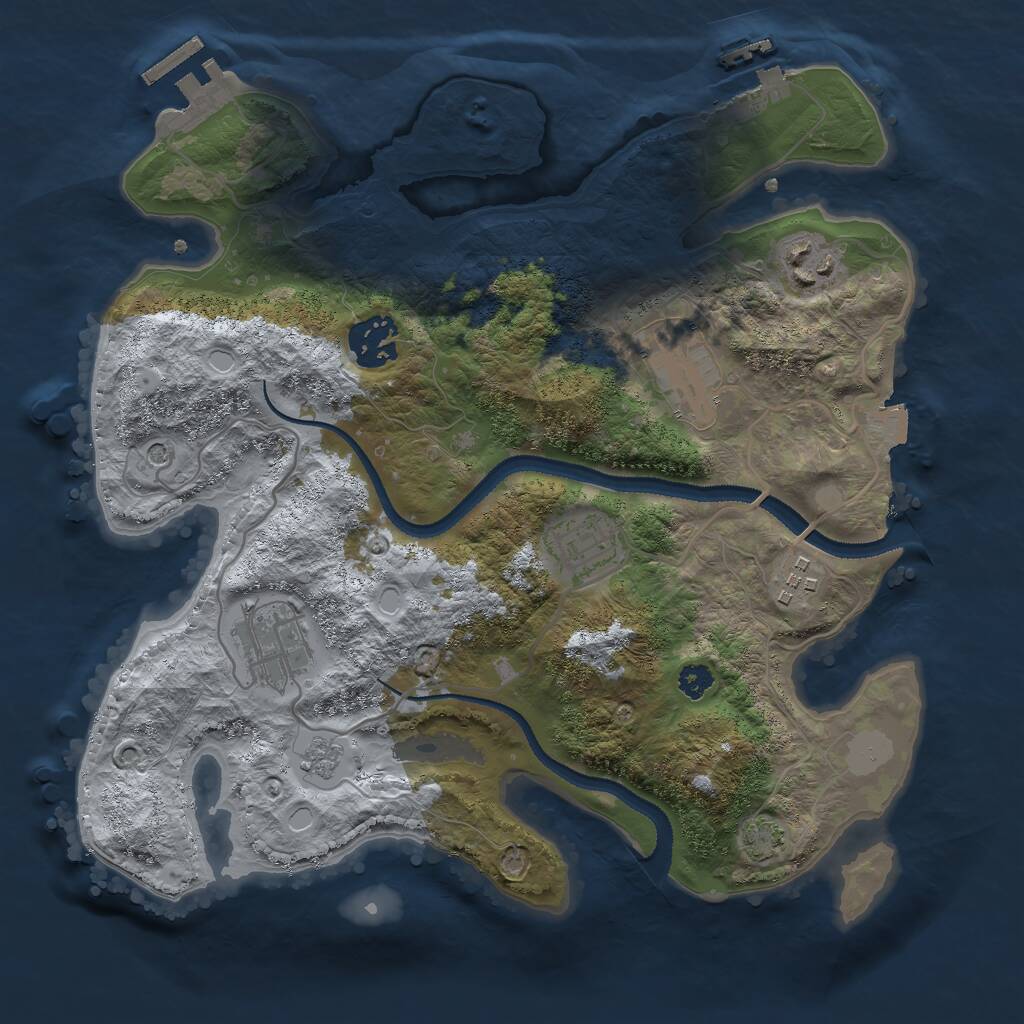 Rust Map: Procedural Map, Size: 3000, Seed: 1988346872, 12 Monuments