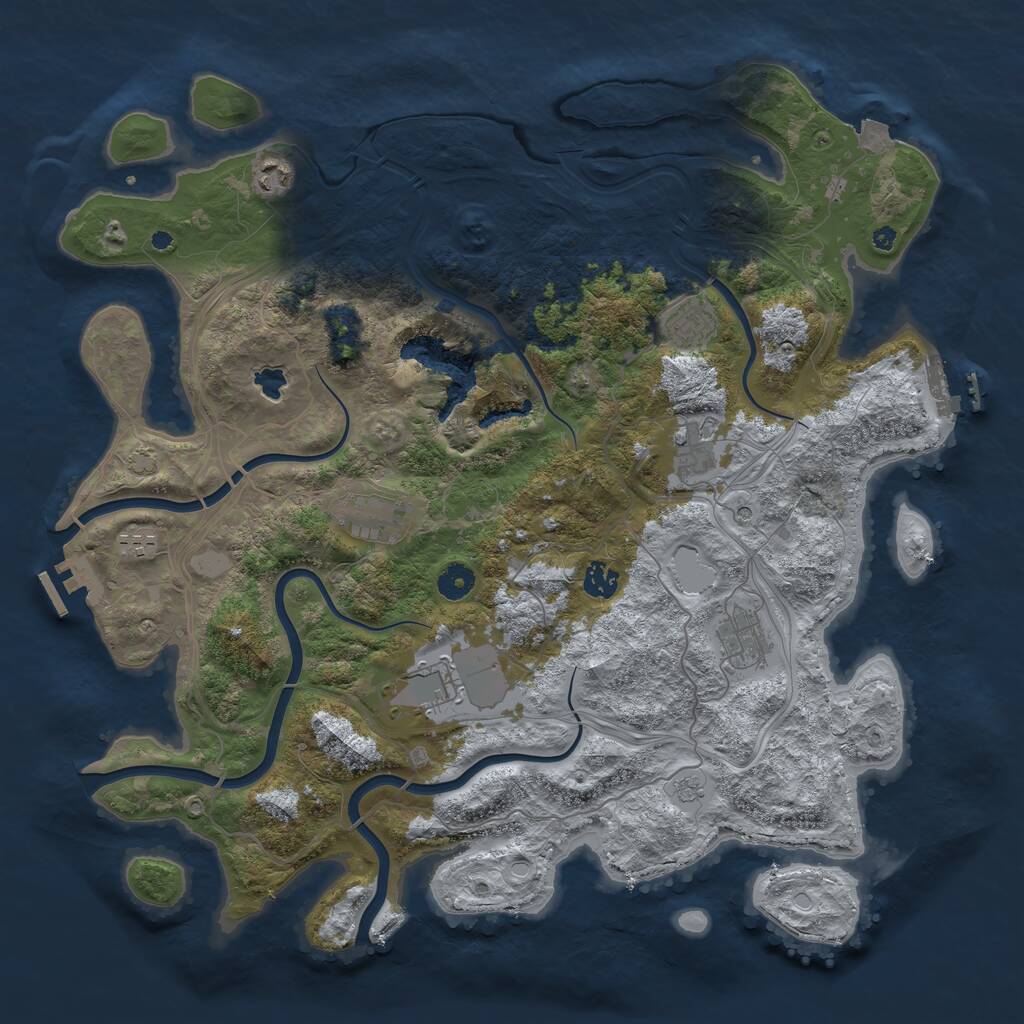 Rust Map: Procedural Map, Size: 4300, Seed: 50600, 14 Monuments