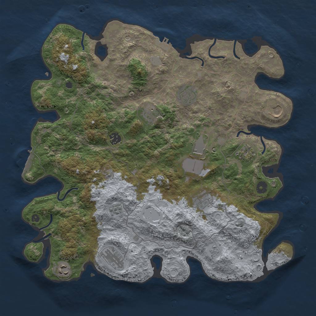 Rust Map: Procedural Map, Size: 4000, Seed: 709784672, 19 Monuments