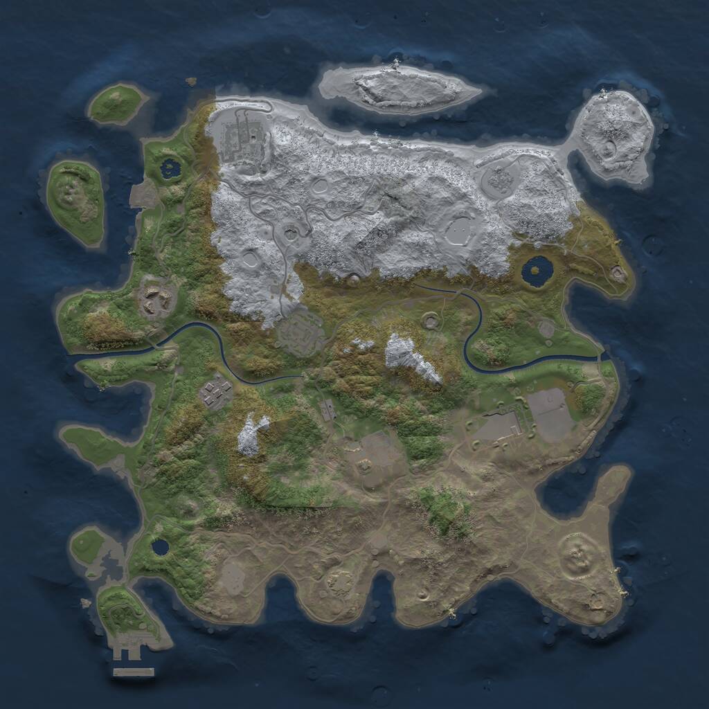 Rust Map: Procedural Map, Size: 3500, Seed: 99194, 11 Monuments