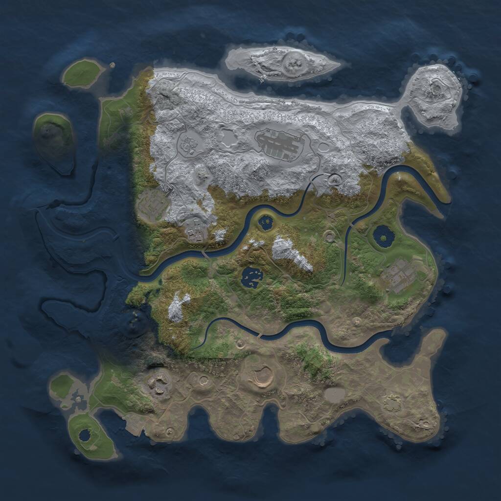 Rust Map: Procedural Map, Size: 3500, Seed: 99194, 11 Monuments