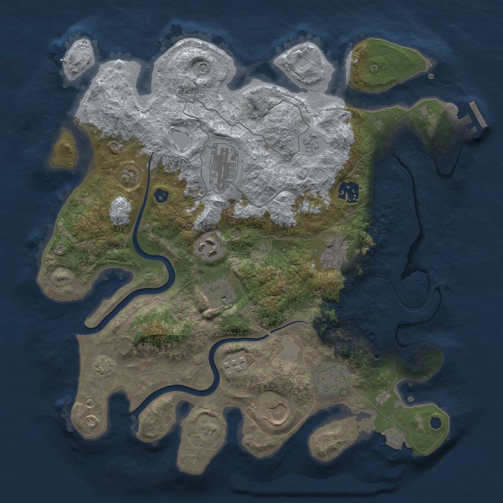 Rust Map: Procedural Map, Size: 3500, Seed: 67001561, 13 Monuments
