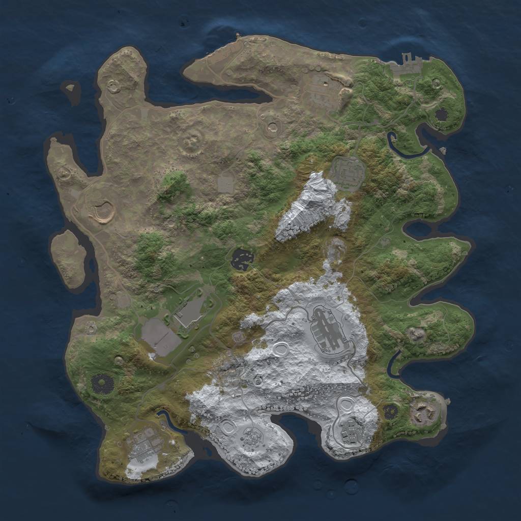 Rust Map: Procedural Map, Size: 3500, Seed: 140275917, 18 Monuments