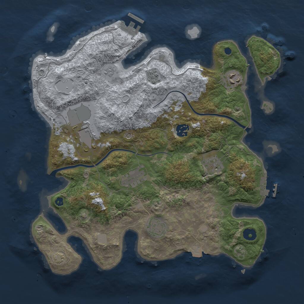 Rust Map: Procedural Map, Size: 3500, Seed: 131313, 13 Monuments