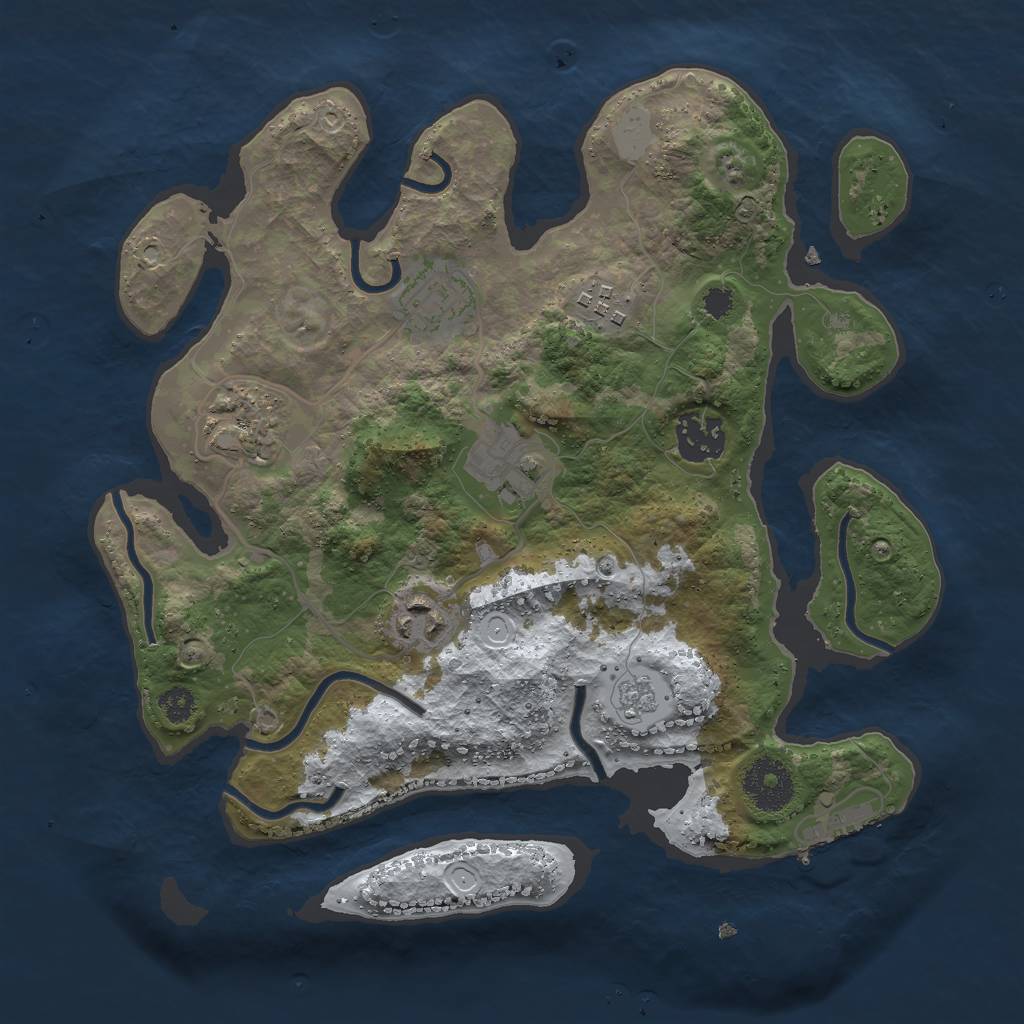 Rust Map: Procedural Map, Size: 3000, Seed: 1539981220, 13 Monuments