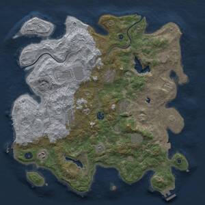 Thumbnail Rust Map: Procedural Map, Size: 4000, Seed: 1092416479, 14 Monuments