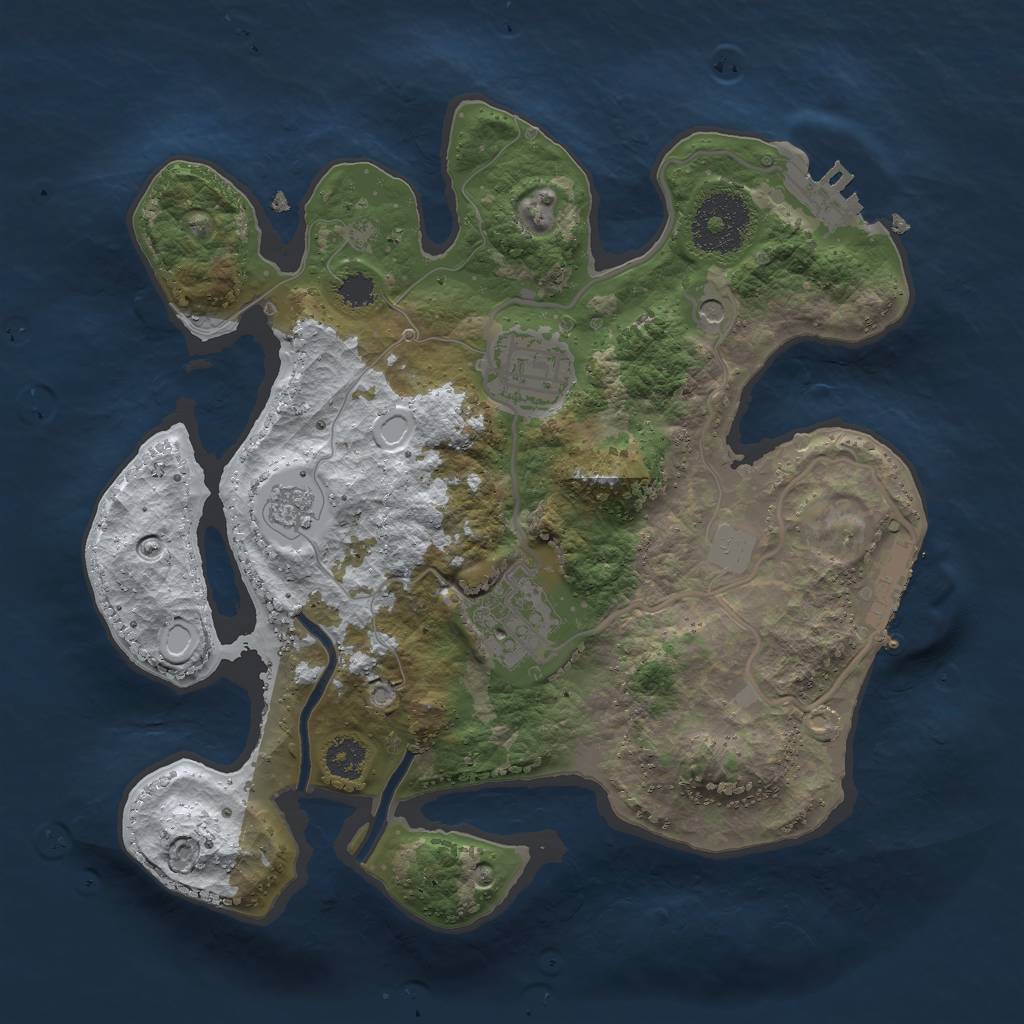 Rust Map: Procedural Map, Size: 2600, Seed: 421642732, 11 Monuments