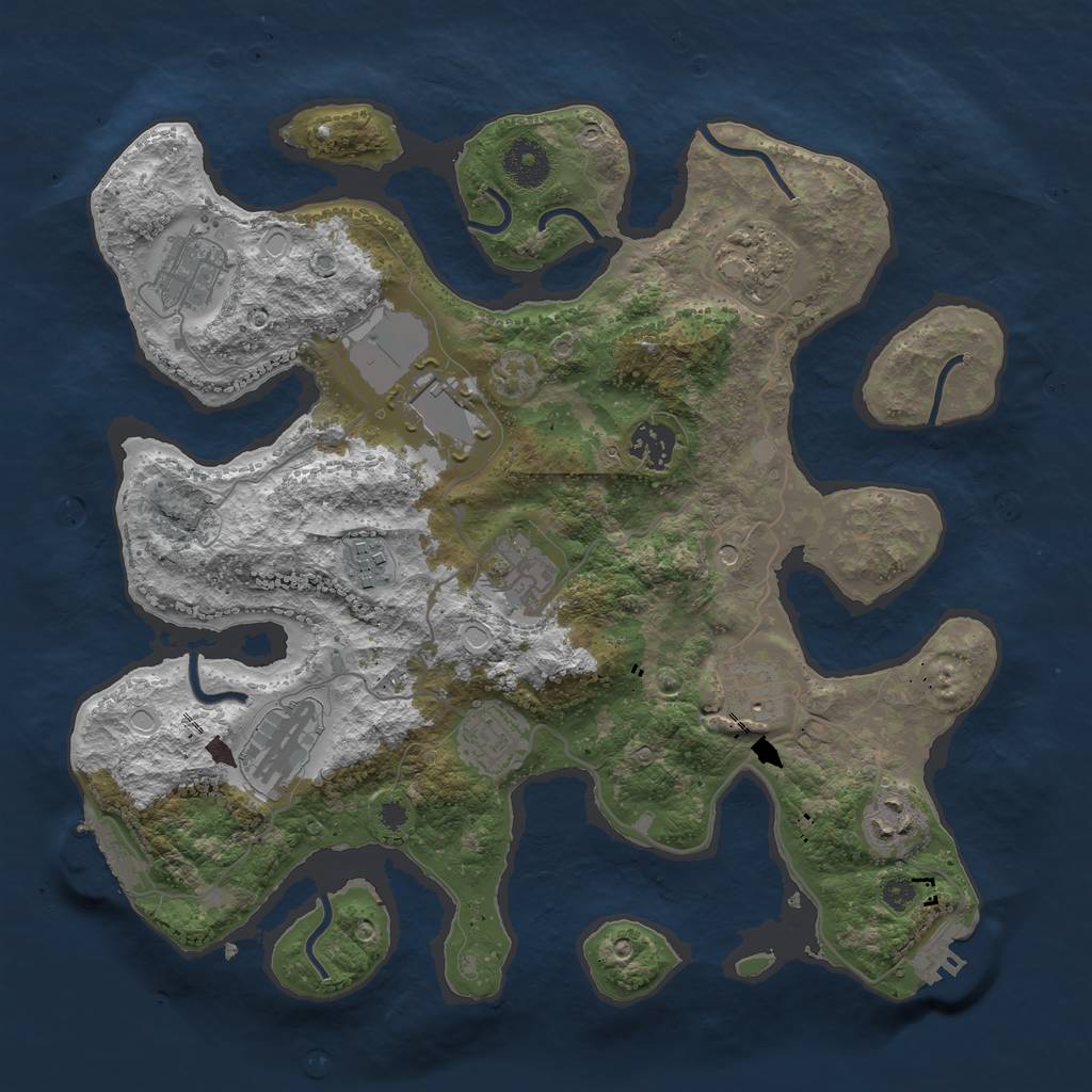 Rust Map: Procedural Map, Size: 3500, Seed: 625302589, 18 Monuments