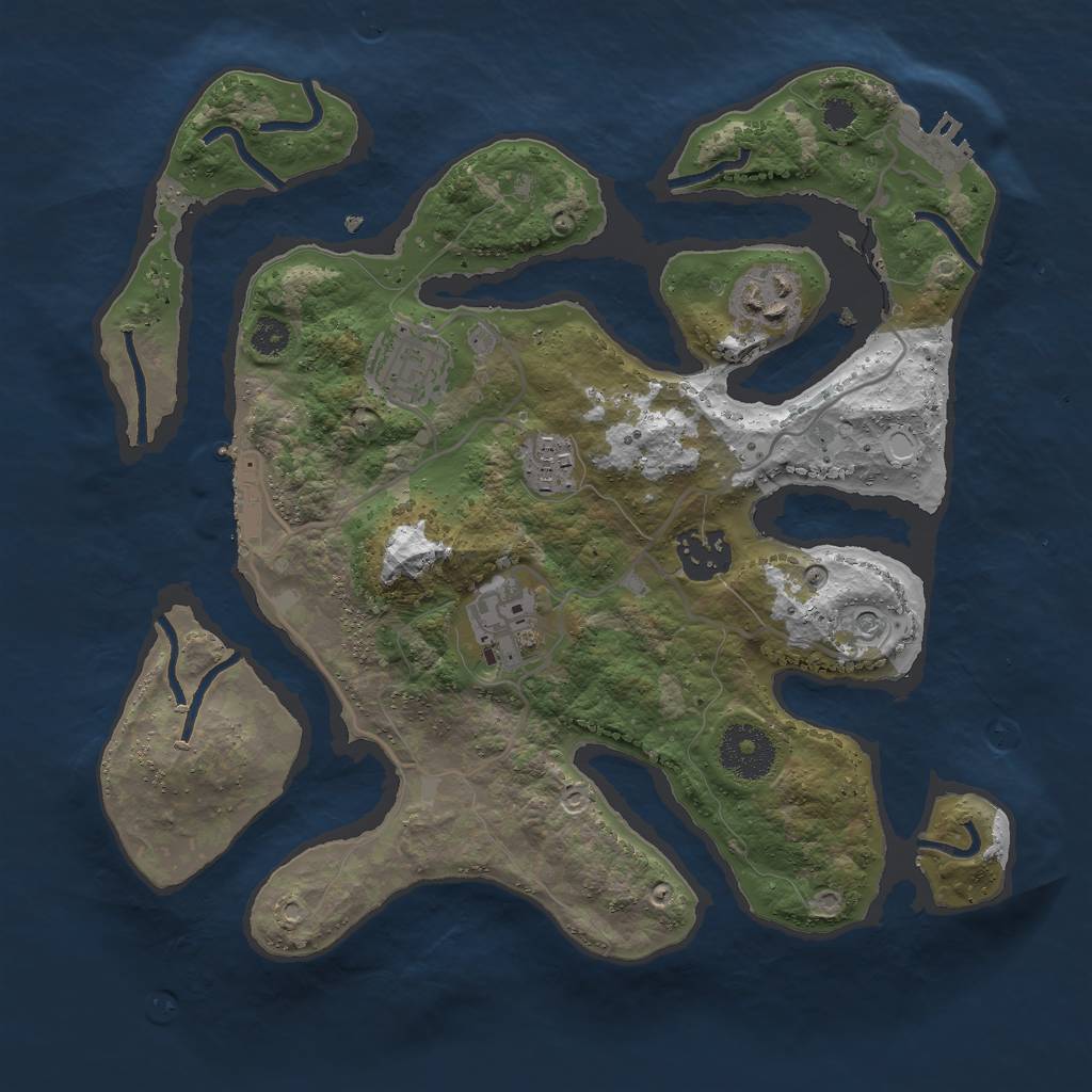 Rust Map: Procedural Map, Size: 3000, Seed: 1941871561, 13 Monuments