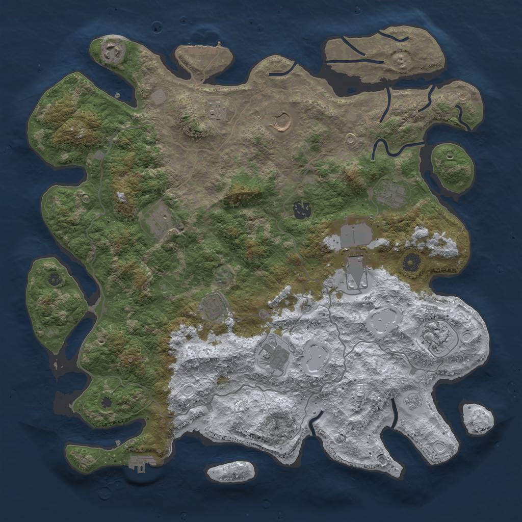 Rust Map: Procedural Map, Size: 4200, Seed: 6744, 19 Monuments