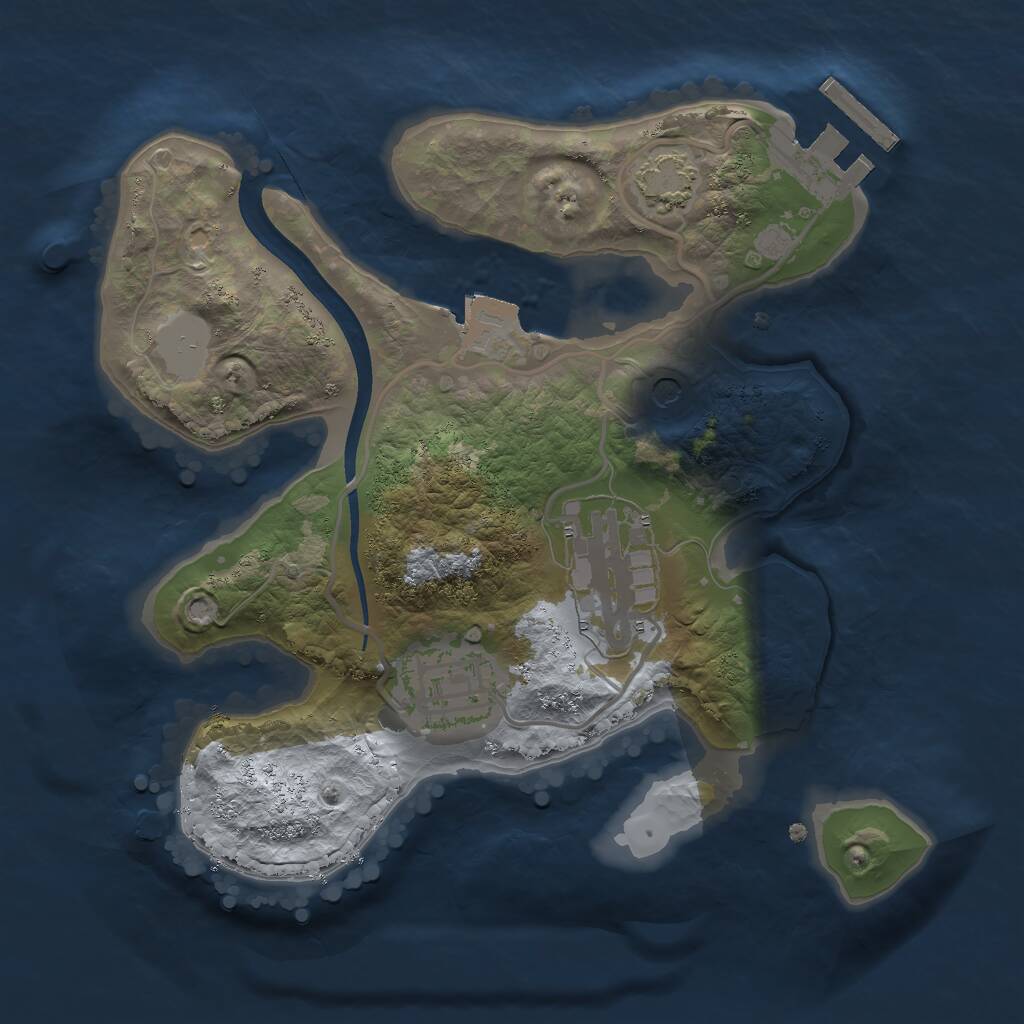 Rust Map: Procedural Map, Size: 2200, Seed: 1436728403, 6 Monuments