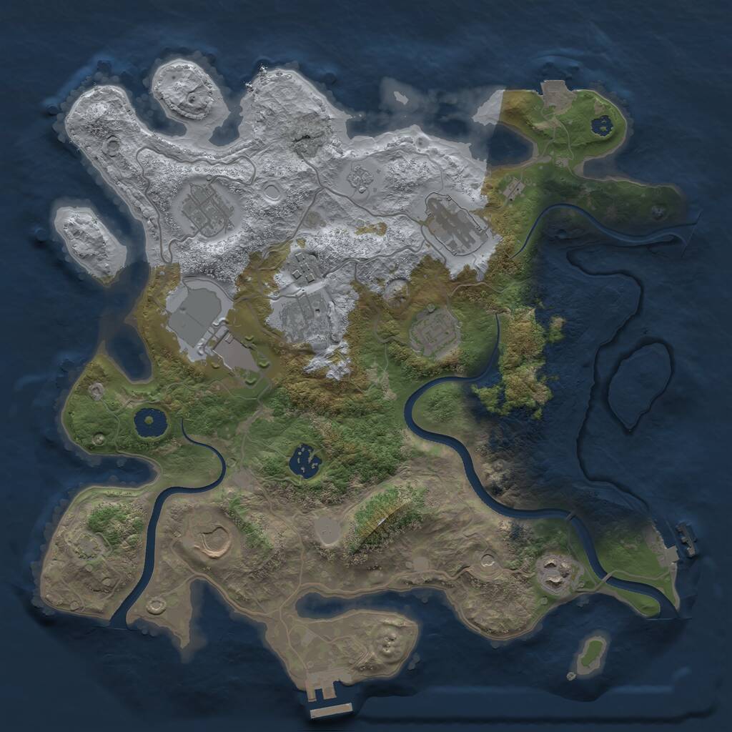 Rust Map: Procedural Map, Size: 3500, Seed: 1249211292, 15 Monuments