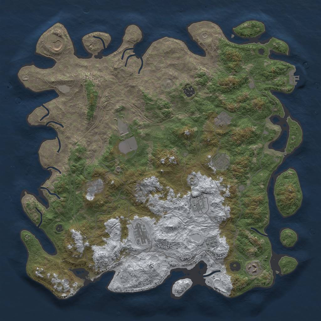 Rust Map: Procedural Map, Size: 4500, Seed: 2333344, 18 Monuments