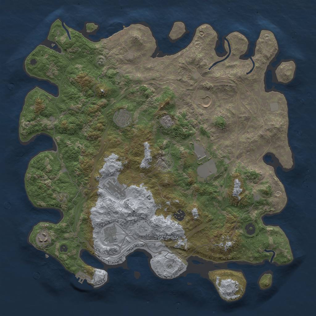 Rust Map: Procedural Map, Size: 4250, Seed: 937951339, 17 Monuments