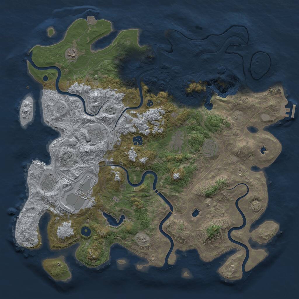 Rust Map: Procedural Map, Size: 4500, Seed: 93928, 13 Monuments