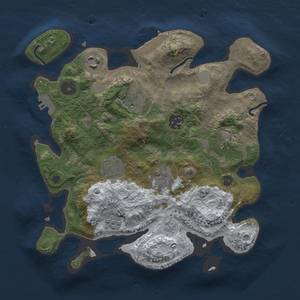 Thumbnail Rust Map: Procedural Map, Size: 3000, Seed: 1225, 15 Monuments