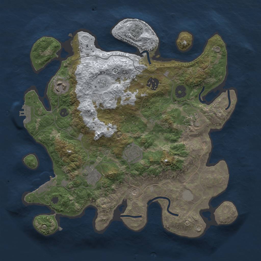 Rust Map: Procedural Map, Size: 3200, Seed: 1014, 15 Monuments
