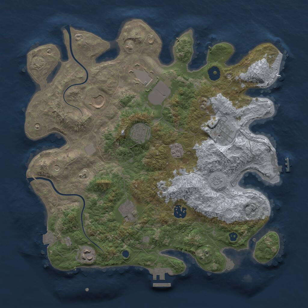 Rust Map: Procedural Map, Size: 3500, Seed: 113914791, 14 Monuments