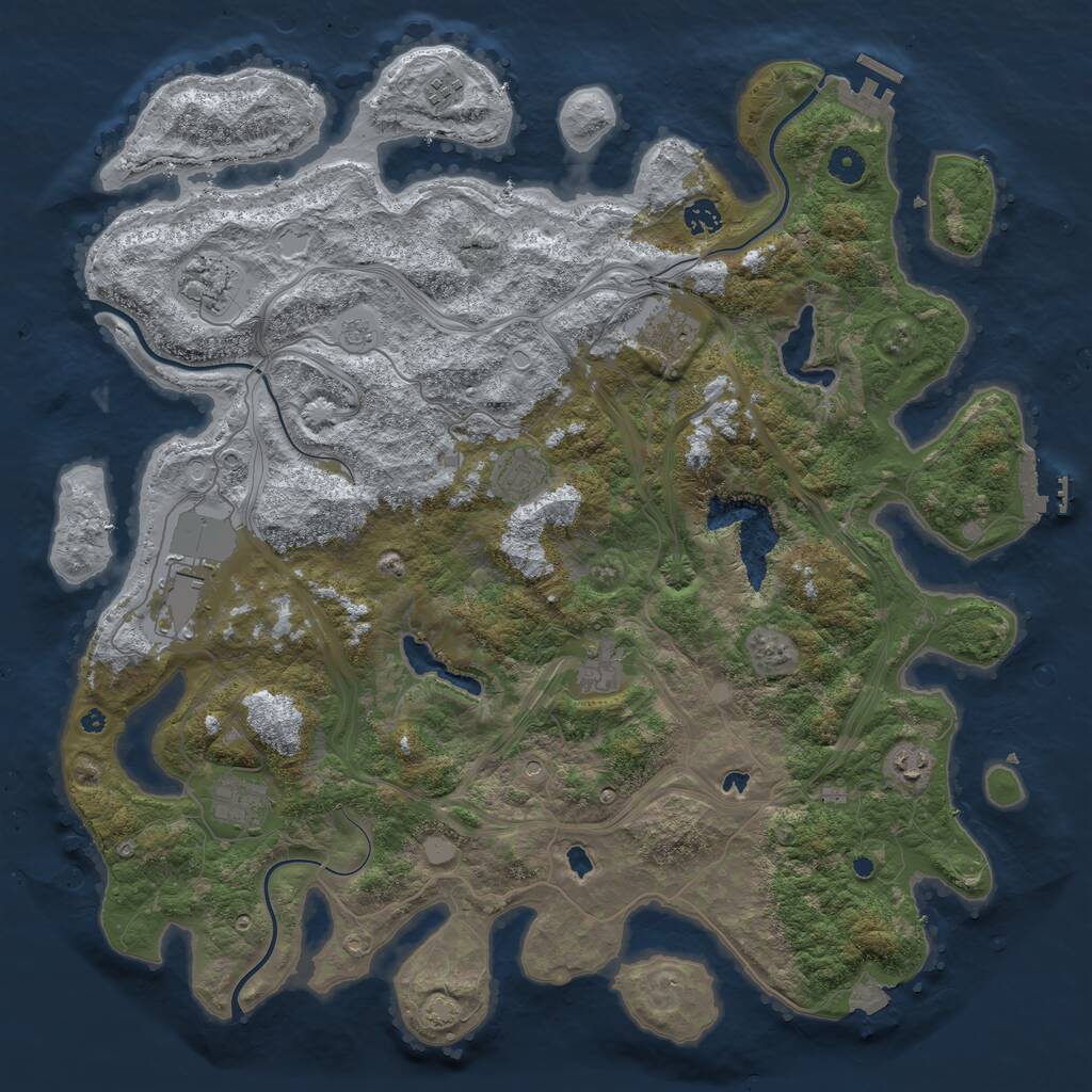 Rust Map: Procedural Map, Size: 4500, Seed: 36495, 15 Monuments