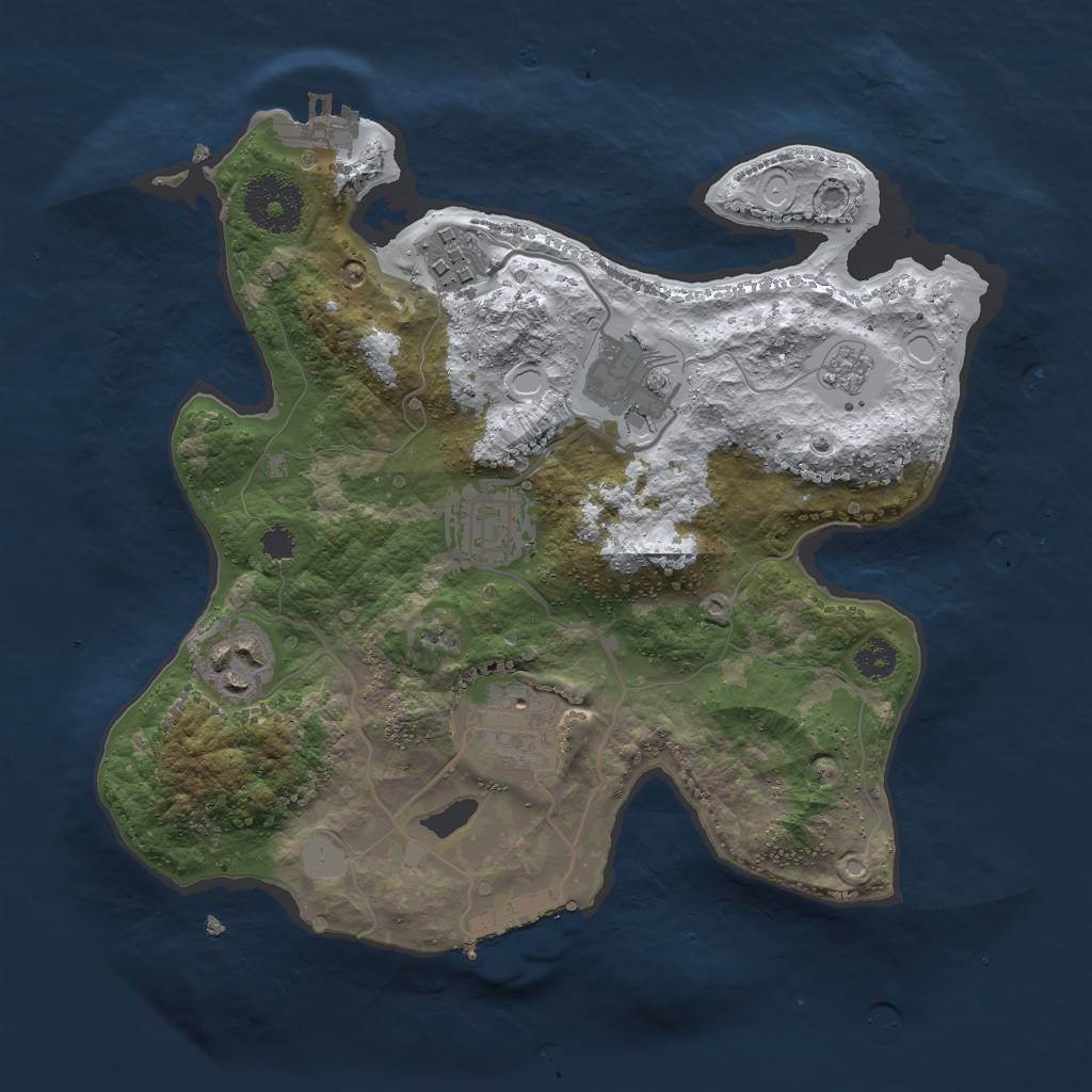 Rust Map: Procedural Map, Size: 2800, Seed: 2040355098, 13 Monuments