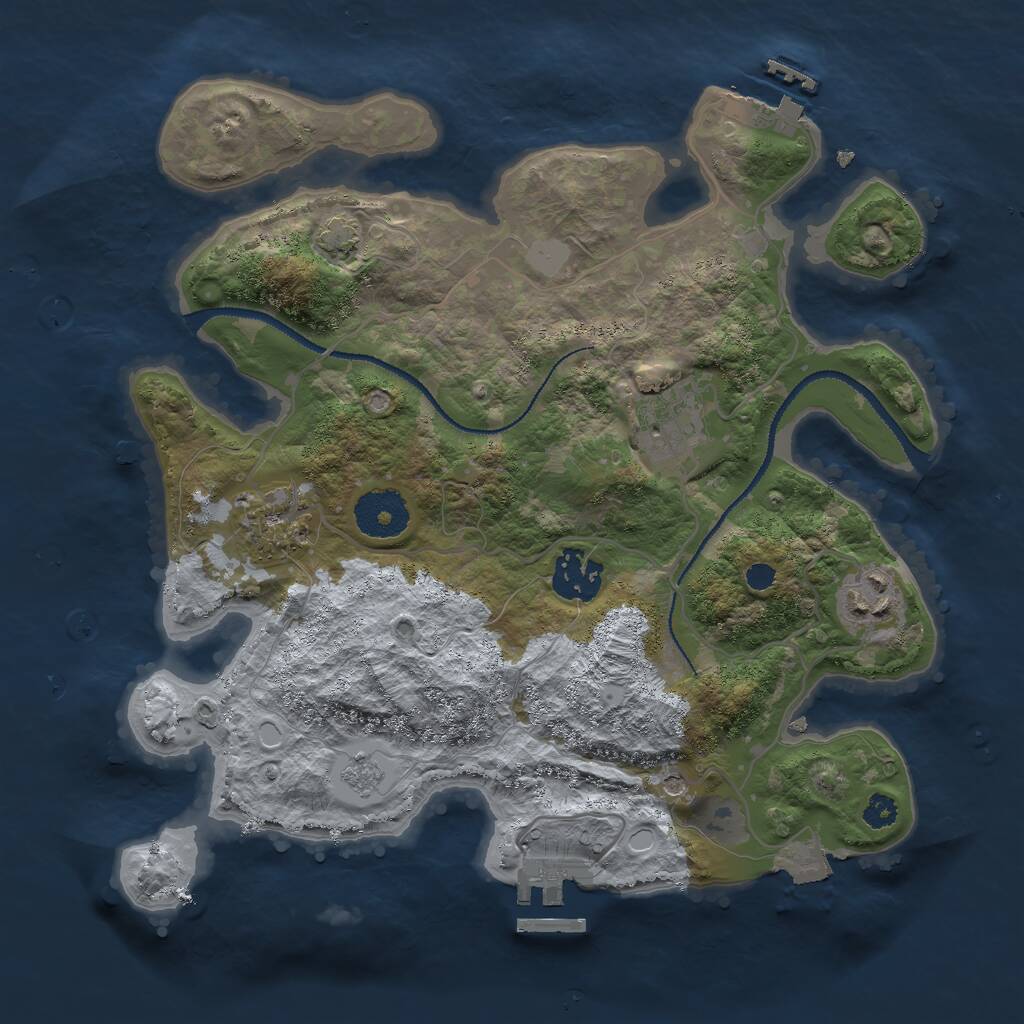 Rust Map: Procedural Map, Size: 3000, Seed: 133105412, 10 Monuments