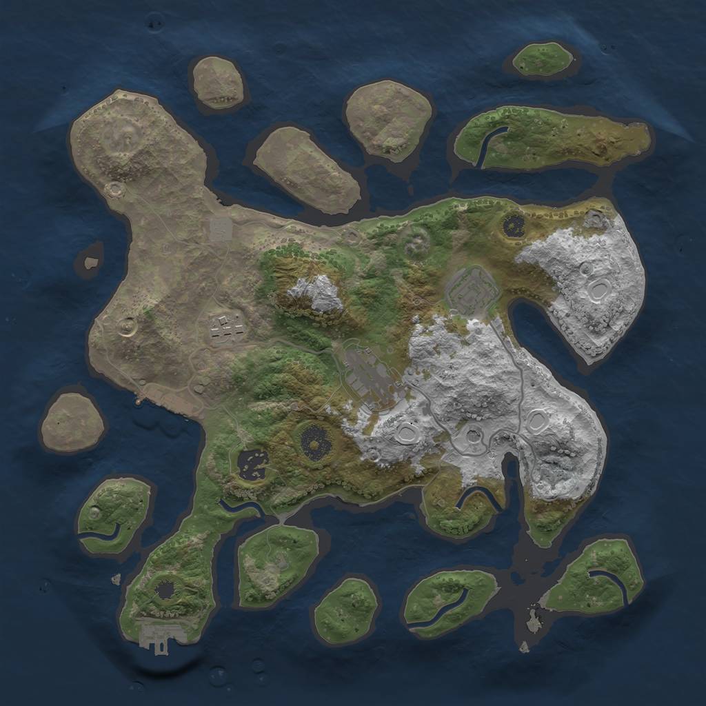 Rust Map: Procedural Map, Size: 3250, Seed: 341, 12 Monuments