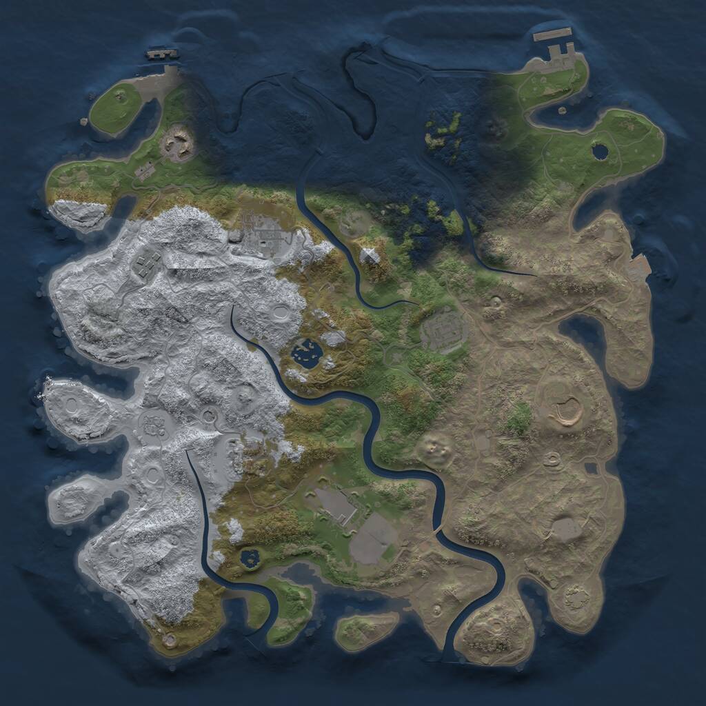 Rust Map: Procedural Map, Size: 3700, Seed: 432183913, 14 Monuments