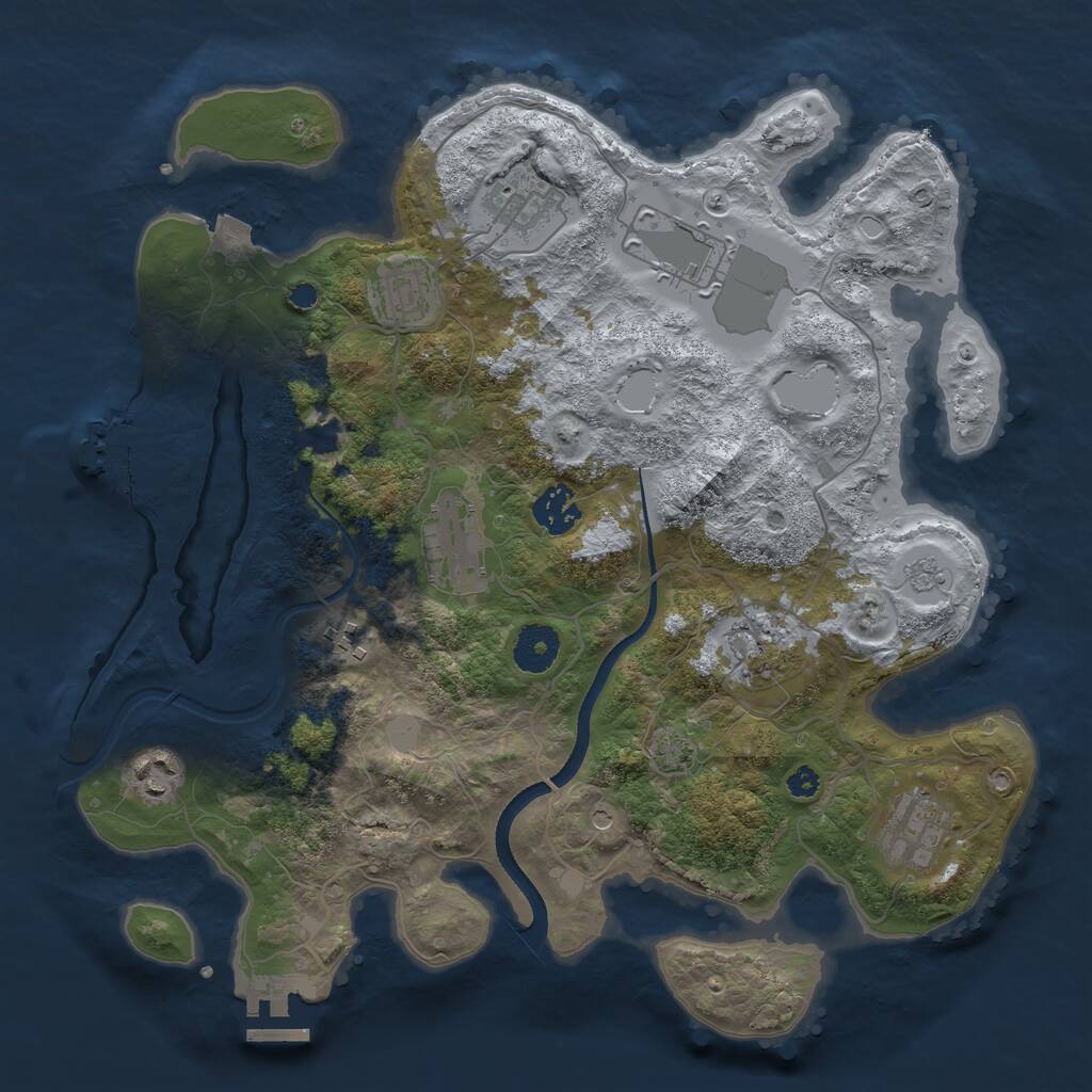Rust Map: Procedural Map, Size: 3500, Seed: 852852, 15 Monuments