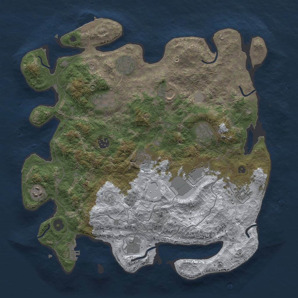 Rust Map: Procedural Map, Size: 4000, Seed: 1875760515, 20 Monuments