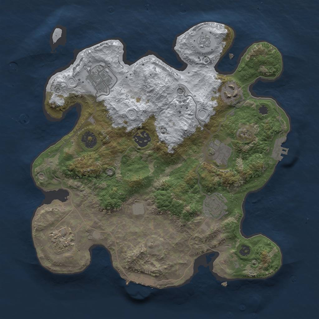 Rust Map: Procedural Map, Size: 3000, Seed: 1331049437, 15 Monuments