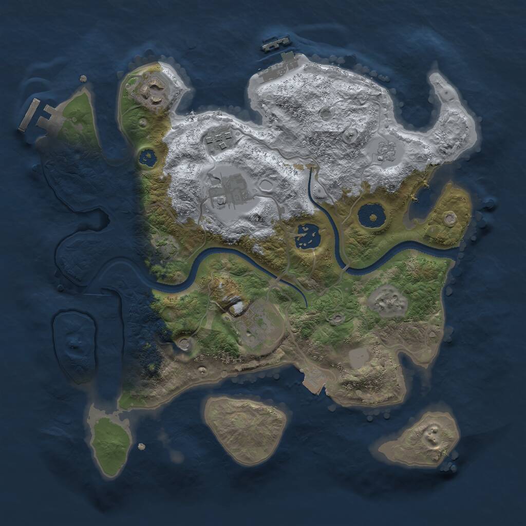Rust Map: Procedural Map, Size: 3000, Seed: 17771, 11 Monuments
