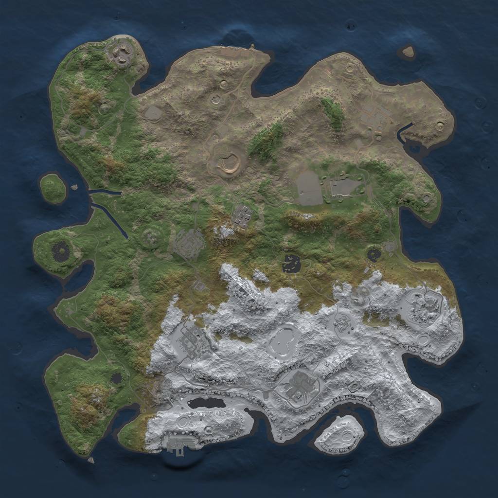 Rust Map: Procedural Map, Size: 3850, Seed: 2026019968, 19 Monuments